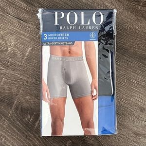 NEW Men’s Polo Ralph Lauren 3-Pack Microfiber Boxer Briefs - Size Large